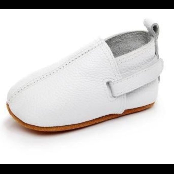 CANASH & CO.: WHITE BABY/TODDLER GENUINE LEATHER SHOES - Picture 2 of 6
